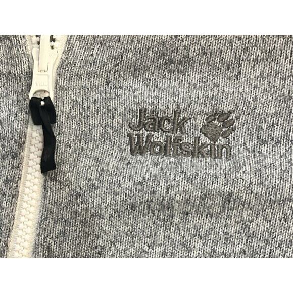 Jack Wolfskin Fleece Jacket women M Gray full Zip Outdoor Casual Cnanuk 200 - Picture 9 of 11